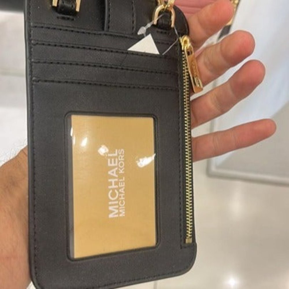 Michael Kors JST MK Logo Smart phone crossbody with Card Holder Black - Picture 7 of 7